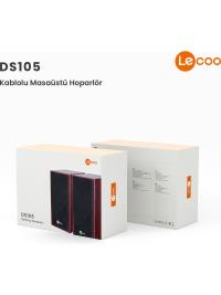 LENOVO LECOO DS105 1+1 Siyah 5w RMS Hoparlör Ahşap Speaker - 6